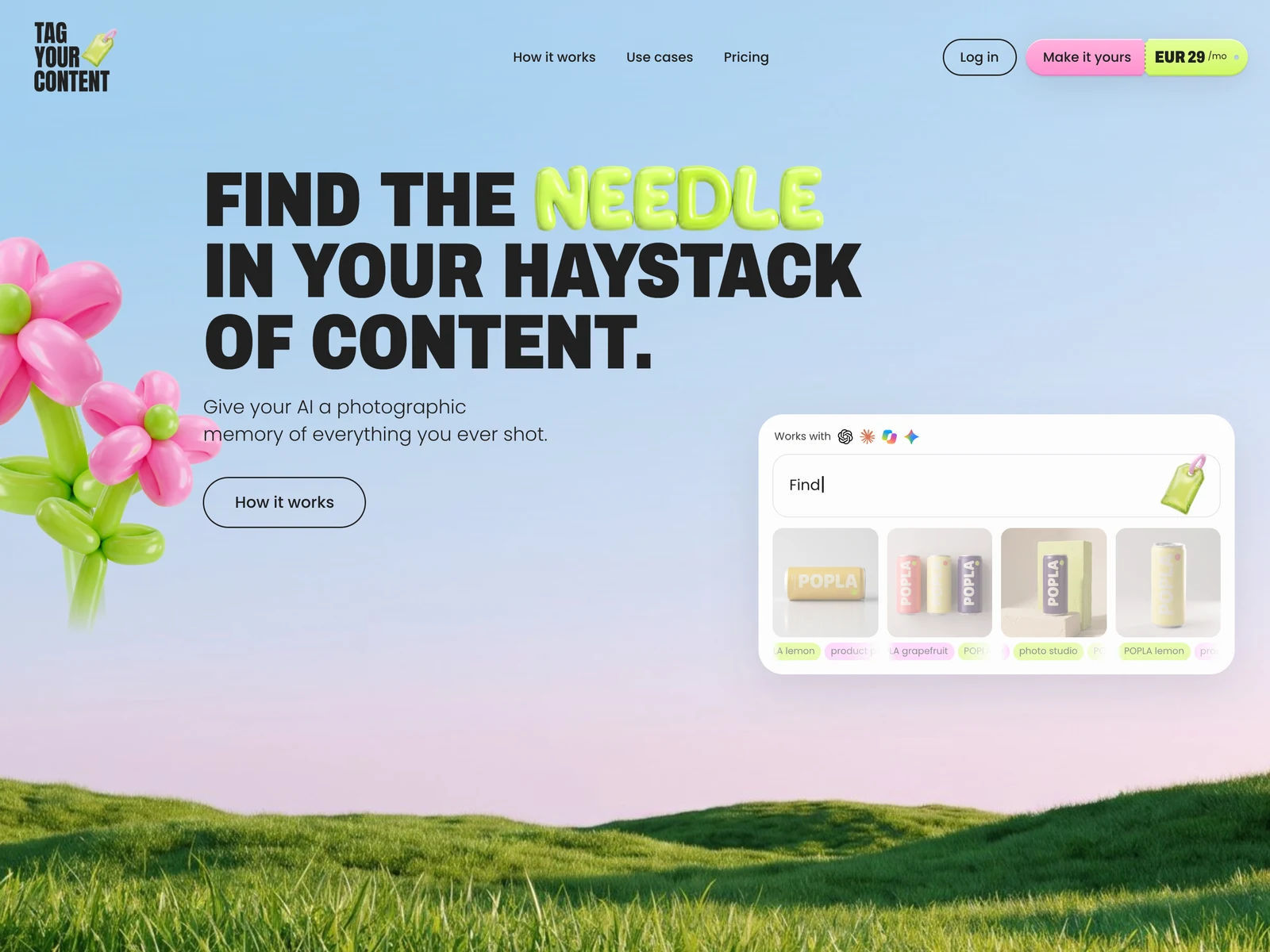 The Tag Your Content homepage: Find the needle in your haystack of content
